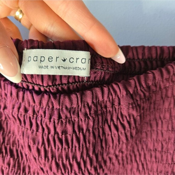 Paper Crane Cottagecore Tiered Top Smocked Chest Coquette Babydoll Blouse Size M - Picture 3 of 8